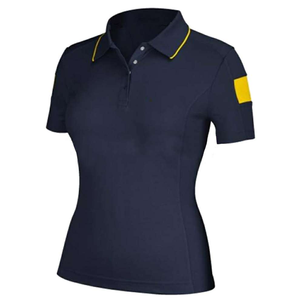 Navy Polo Shirt with Yellow Trim